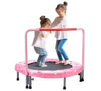VEVOR 36" Kids Trampoline, 3FT Indoor Outdoor Trampoline, Foldable Mini Trampoline with Handle, Rebounder Trampoline for Toddlers, Birthday Gift for 3+ Years Children, Boys Girls for Fun, Red