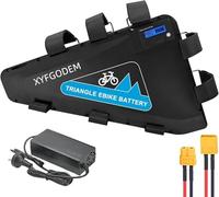 36 V 48 V 52 V Lithium Battery Electric Bike 20 Ah - 30 Ah E-Bike Triangle with Charger, USB + Type C Port for 0-2000 W E-Bike/Mountain Bike