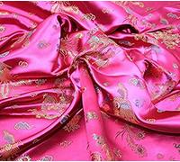 36" Wide Chinese Dragon Brocade Dress Fabric - Per Metre - Simply Sew Crafty™ (Fuchsia Pink)