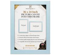 36 x 24 Inch Silver Picture Frame for Wall Mount | Wood Effect Photo Frame with Clear Perspex glass | Portrait or Landscape Frame for Posters, Certificates, Puzzles & Home Décor