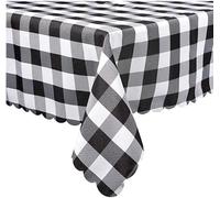 36 x 36 Inch Black and White Buffalo Plaid Square Tablecloth,Black and White Plaid Square Tablecloth, Waterproof and Washable Gingham Table Cloth,Home, Kitchen, Dinner, Parties, Indoor, Outdoor