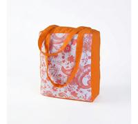 Homescapes Cotton Pure Paisley Design Shopping Bag, 36 x 43 x 11 cm in Orange Homescapes Orange 36 x 43 x 11 cm