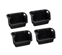 36 x 59cm Heavy Duty Plastic Stackable Pick Bin Storage Crates in Black (4)