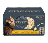 36 x 70g Encore Natural Wet Cat Food Tins Multipack Chicken Selection in Broth