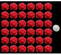 36 x Edible 3D 25cm High Detail Roses Flowers icing toppers, cake cupcakes decorations (Silky Peach)