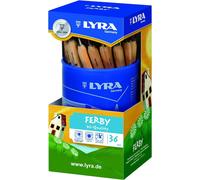 36 x Lyra Ferby Graphite Ergonomic Triangular Easy Hold Pencils In Container