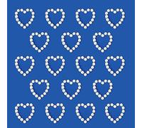 36 X Pearl White Heart Shape Stickers Love Gems Scrapbook Wedding Embellishments
