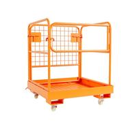 36"x36" Forklift Safety Cage, Foldable Forklift Work Platform,Forklift Man Basket 1200lbs Capacity with Protective Guardrail Chian for 1-3 People Drain Hole, Perfect for Aerial Work