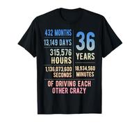 36 Years Married Funny 36th Wedding Anniversary T-Shirt