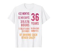 36 Years Married Funny 36th Wedding Anniversary T-Shirt, Men, White, 4X-Large