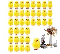 36 Yellow Small Chicks, Easter Chicks, Easter Chick Decorations For Easter Art, Small Cute Yellow Chenille Easter Chicks, Baby Chicks For Easter Bonnet Hat Decoration