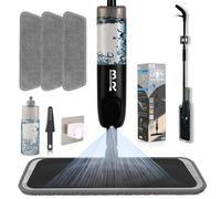 360° 3-in-1 Microfiber Spray Mop for Floor Cleaning Dry Wet Dust Mop for Hardwood, Laminate, Tile & Wood Floors Large Capacity Bottle 3 Reusable Pads Scraper Holder Kitchen Multi-Surface