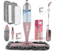 360° 3-in-1 Microfiber Spray Mop for Floor Cleaning Dry Wet Dust Mop for Hardwood, Laminate, Tile & Wood Floors Large Capacity Bottle 4 Reusable Pads Scraper Holder Kitchen Multi-Surface