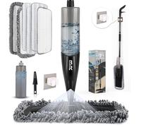360° 3-in-1 Microfiber Spray Mop for Floor Cleaning Dry Wet Dust Mop for Hardwood, Laminate, Tile & Wood Floors Large Capacity Bottle 6 Reusable Pads Scraper Holder Kitchen Multi-Surface
