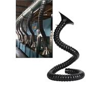 360° Adjustable Fume Extractor Hose with Hood | 3in Flexible Smoke & Dust Collection | 200cm Black Shop Air Ventilation System