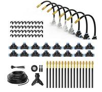 360° Adjustable Irrigation System Kit,100FT Quick-Connect Drip Irrigation Kits, Automatic Garden Watering System with 1/4" Fast-Lock Tubing and Adjustable Nozzles for Plants,Greenhouse,Lawn