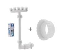 360°Adjustable Pool for Above Ground and Inground Pools,Five Nozzles Sprinkler for & SPA Relaxation, High-Pressure Swimming Pool Spray Accessories, White with 2 Adapter Tgz658 (A, 37X19X18cm)