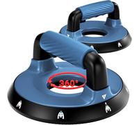 360° Adjustable Push-Up Handles, Rotatable and Positionable Pushup Stands for Upper Body Training, Parallettes Bars for Chest, Back, Shoulders, Removable Silicone Handles, Non-Slip Rubber Feet (Blue)