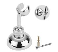 360° Adjustable Shower Head Holder - Brass Wall Mount Bracket with Chrome Finish, 10.4 x 6.4 cm, 22.2 mm Hole, Universal Fit for Handheld Showers & Hoses