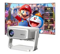 [360°Adjustable Stand] Smart Ceiling Mini Projector,Eroshoo Portable Outdoor Projector with WiFi 6 Bluetooth,Native 1080P Mini Projector 4k with Apps Built-in,Movie Projector for Bedroom Home