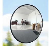 360° Adjustable Traffic Curved Wide-Angle Convex Mirror - PC Safety Mirror for Road Parking Junctions Shop & Hill Road Visibility - Black