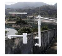 360° Adjustable Wall-Mount Securi Camera Bracket - Extra-Long 39.4/47.2/59.1in L-Sd Detachable CCTV Pole for Outdoor Surveillance - White Monit Pole (3.9ft/1200mm)