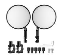360° Aluminium Handlebar Mirror 3.94" in diameter 2PCS, Motorcycle Bar End Mirrors Round Rearview Motorbike Mirrors Wing Handlebar Safe with 22mm Handlebars, ATV, Moped, Dirt Bike, Scooter