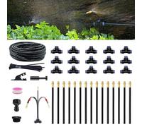 360°Bendable Automatic Irrigation System, 49.21Ft Adjustable Garden Watering Misting System for Outdoor Cooling System, Greenhouse, Yard, Lawn, Plant, Water Mister Nozzles Thread Sprayer 0.043"