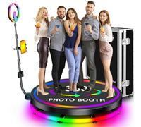 360 Booth,360 Photo Booth, With APP Control and Remote Control, Logo Customization, Flighe Case, 40 inch