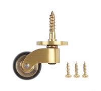 360° Brass Furniture Caster Wheel with Silent Bearing, Heavy Duty Metal Swivel for Sofas, Coffee Tables, Plant Stands, Shelves, and Pianos, Gold and Black,