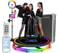 360 Camera Booth with Ring Light, 360 Photo Booth Machine with Flight Case, Smart Remote Control + App, 360 Slow Motion Automatic Photo Booth for Party, Celebration D