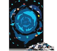 360 Cetaceans Puzzle for Adults And Teenagers 1000 Pieces Paper Puzzles for Adults Puzzles for Teenagers Age 12 Years Up 38x26cm/1000pcs
