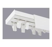 (360 cm, CLIPS) Double Curtain Rail Track PCV Ceiling SET with HOOKS or CLIPS + WHITE COVER