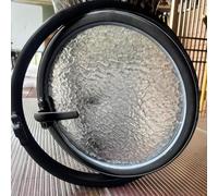 360° Commercial Round Windows, Home Rotation Lighting Decorative Window, Indoor Ventilation Metal Windows with Handle, Modern Hotel Rotating Round Window with Tempered Glass.