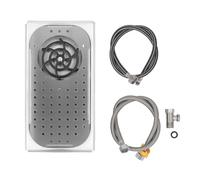 360° Cup Rinser Station, High Pressure Dual Spray top with stream Control, 304 Stainless Steel Bar Glass Washer for Draft Beer System Cocktail Prep (Stainless Steel)