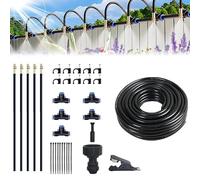 360° Curved Garden Automatic Irrigation System, Adjustable Atomizing Copper Nozzle, Omnidirectional Smart Sprinkler System, Water-Saving Design for Garden Plants Lawn (16.4Ft hose + 5 Nozzles)