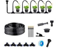 360° Curved Garden Automatic Irrigation System, Adjustable Nozzle, Water-Saving Design, Fogging Irrigation Kit, Quick Installation Drip Irrigation System for Garden Yard (16.4Ft Set)