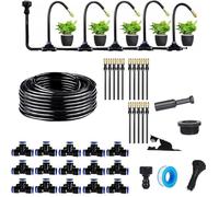 360° Curved Garden Automatic Irrigation System, Adjustable Nozzle, Water-Saving Design, Fogging Irrigation Kit, Quick Installation Drip Irrigation System for Garden Yard (49.2Ft Set)