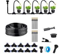 360° Curved Garden Automatic Irrigation System, Adjustable Nozzle, Water-Saving Design, Fogging Irrigation Kit, Quick Installation Drip Irrigation System for Garden Yard (32.9Ft Set)