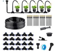 360° Curved Garden Automatic Irrigation System, Adjustable Nozzle, Water-Saving Design, Fogging Irrigation Kit, Quick Installation Drip Irrigation System for Garden Yard (65.6Ft Set)