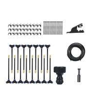 360° Curved Garden Automatic Irrigation System, Bendable Drip Irrigation Kit Automatic Irrigation System for Garden, Adjustable Bendable Nozzle Copper Sprayer for Lawn, Greenhouse, Yard (49FT Set)