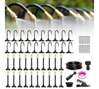 360° Curved Garden Automatic Irrigation System, Garden Watering System, Irrigation System Kit, Adjustable Bendable Nozzle Copper Sprayer System for Lawn, Greenhouse, Garden Yard (20M)