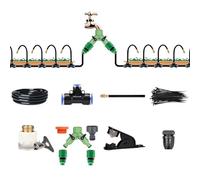 360° Curved Garden Irrigation System Kit, Upgraded Automatic Watering with Adjustable Copper Nozzles, Bendable Sprayers for Lawn, Greenhouse, Patio & Yard 5 nozzles + hose*5m