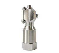 360 Degree 1/2-1inch Female Rotary Spray Nozzle, Stainless Steel 316 Sanitary Rotating Washing Nozzle 1pc(1/2inch)