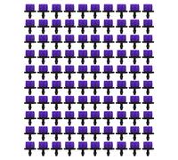 360 Degree Adjustable Drip Irrigation Emitters 100PCS | 1/4 Inch Barbed Fittings for Watering Systems | Adjustable Sprinkler for Garden/Potted Plants/Lawn (Purple)