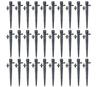 360 Degree Adjustable Irrigation Drippers with Barbed Connector for 4/7 mm Hose Tube Water Flow Drip Stakes Emitter Drip System Pack of 30 (Black)