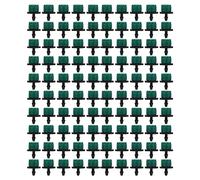 360 Degree Adjustable Irrigation Sprinkler Drip Emitter 1/4in Barb Connection Watering System for Garden Lawn Potted Plants 100PCS PE Color As Shown (Green)