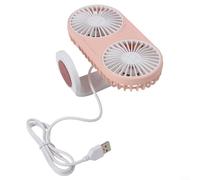360 Degree Adjustable USB Dual Head Car Fan for Cars and Campers, Three Speed Operation, Compatible with USB Power Sources for Enhanced Air Circulation (Pink)
