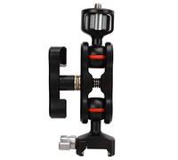 360 Degree Adjustment Magic Arm with Dual Ball Heads, Aluminum Alloy Camera Mount Adapter, Flexible Chute Clamp with 1/4 Inch Screw Mount for Field Monitors LED Lights Audio E