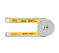 360 Degree Angle Gauge, Plastic Goniometer Protractor for DIY, Dual Metric and British Scale, Inside Outside Angle Measuring Tool with Bubble Level for Woodworking and